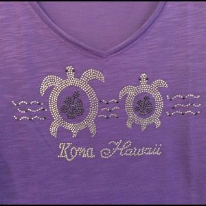 NWOT purple sparkle turtle t-shirt